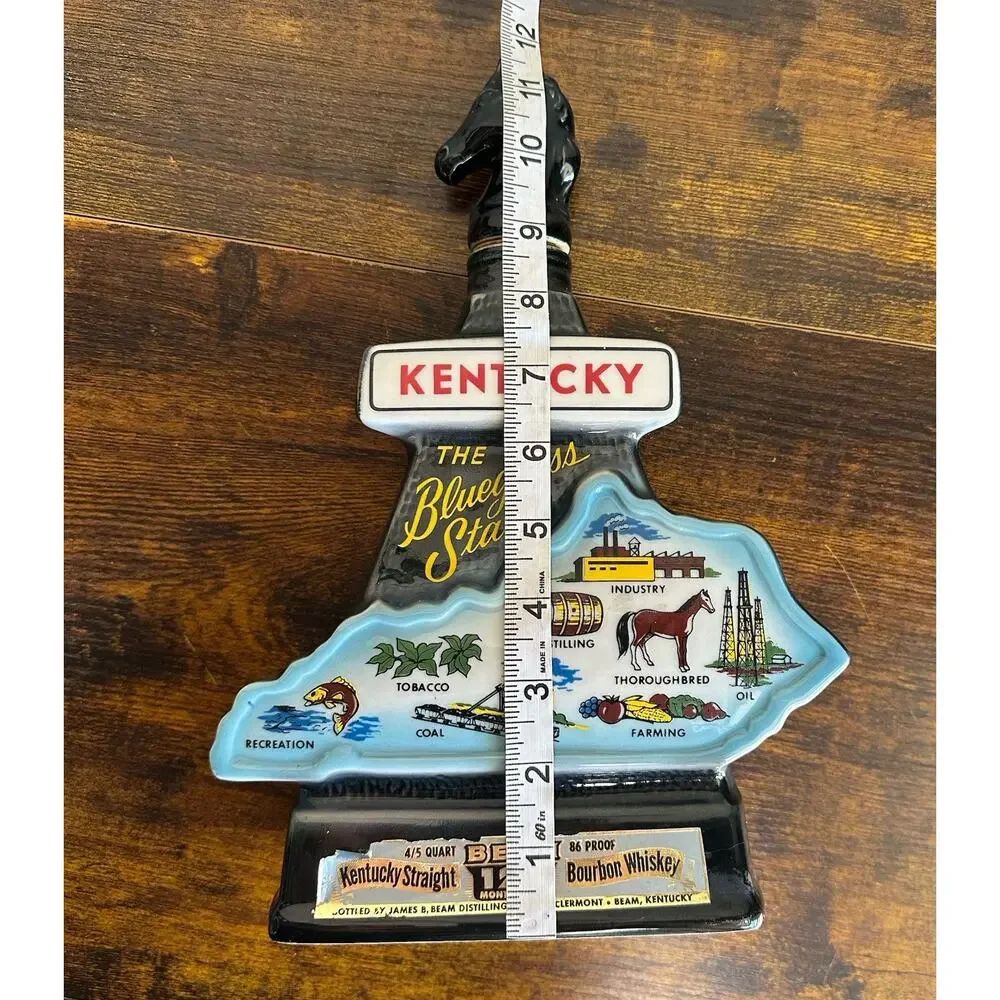 Jim Beam 1967 Kentucky Straight Bourbon Whiskey Bottle Kentucky State Empty